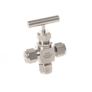 ROKE <b>Needle</b> <b>Valve</b> SS316 OD1 2 6000 PSI Three Way High Pressure Throttling Type For Corrosive Media - Product Image 1