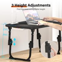 Bureau portable pour lit, réglable, avec port de charge USB, tiroir de rangement et étagère, pliable, pour télétravail et étudiants