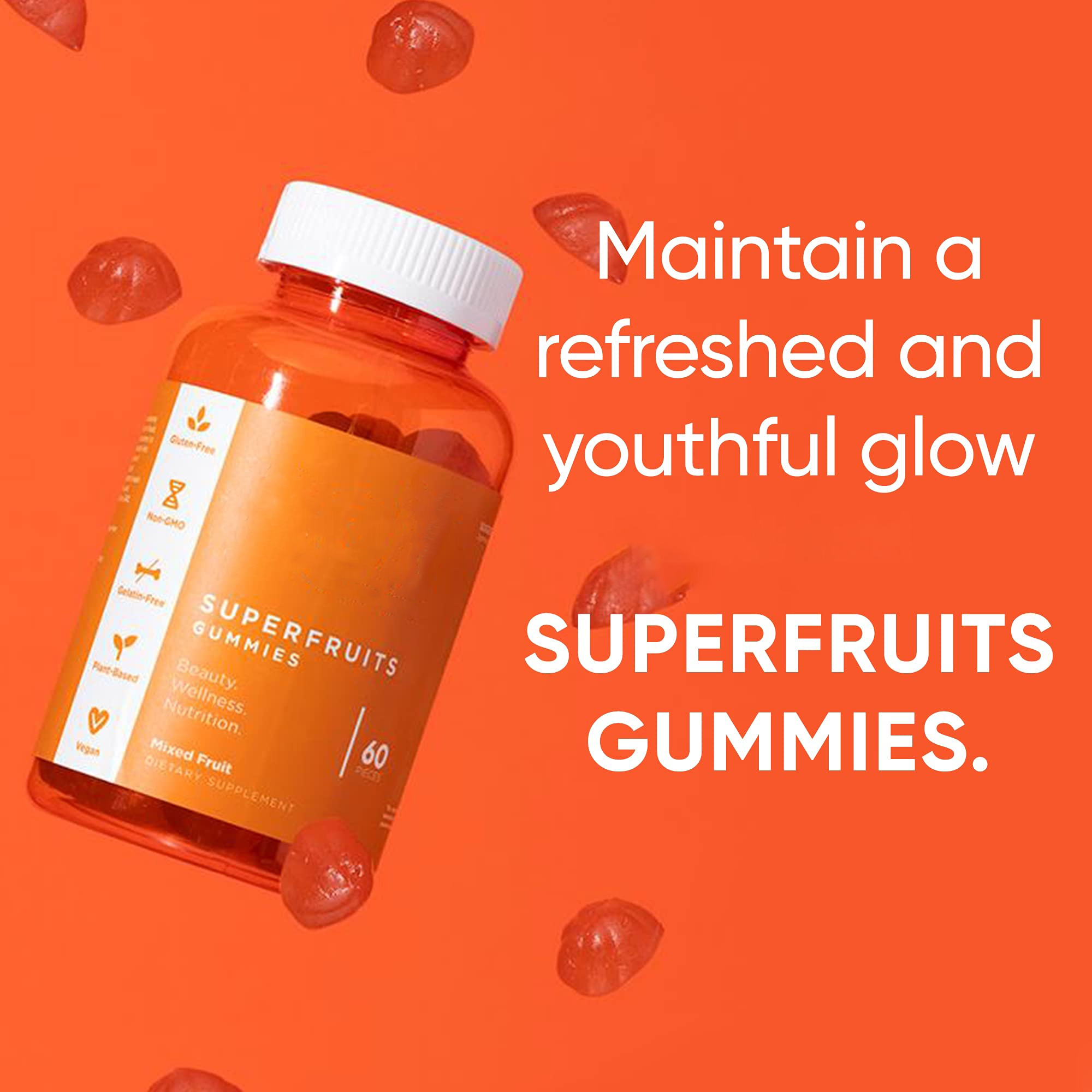 Amz Hot Selling Mixed Fruit Superfruits Gummies Anti-Aging Whitening Glutathione Collagen Gummies