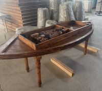 Table rustique pliante en bois massif de 183 x 91 cm (6 pieds) pour événements extérieurs, mariages et hôtels, style ferme, en forme d'éventail, idéale pour la location.