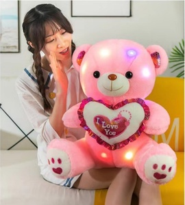 Oso de Peluche con Forma de Corazón <span class=keywords><strong>para</strong></span> Regalo de San Valentín, Juguete de Peluche <span class=keywords><strong>para</strong></span> Niños, Muñeco de Peluche con Luz de Colores Integrada y Canciones en Inglés - Product Image 3