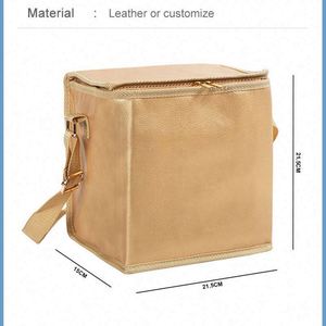 Sac isotherme pliable personnalisé avec logo pour livraison de crème glacée, poisson, fruits de mer et bière, en cuir PU écologique et feuille d'aluminium - Product Image 2