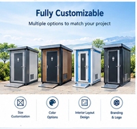 Toilettes portables à prix abordable, cabine individuelle, mobiles, préfabriquées, avec douche, pour chantier et événement