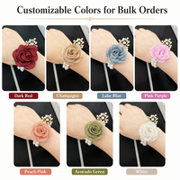 Corsage de poignet en tissu pailleté avec rose et chaîne de perles, fleur de main pour mariée, demoiselle d'honneur, mariage, banquet, fiançailles, fête, décoration