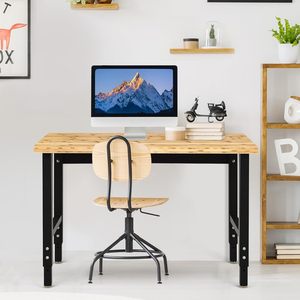 Banc de travail réglable robuste pour garage, en acier et bois, facile à assembler pour le bureau - Product Image 3