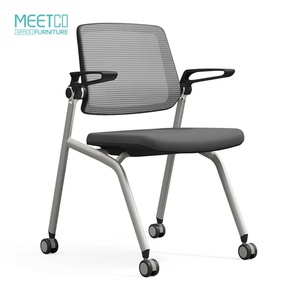 Modern Executive Ergonomic Middle Back Training Class <b>Desks</b> Chairs Mesh Back Aluminum Alloy Base Adjustable Height Rolling - Product Image 1