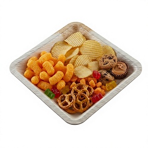 Assiettes jetables en bois écologiques durables avec gravure et support pour fêtes et utilisation en extérieur 6,5 x 6,5 pouces PALM PLATE - Product Image 1