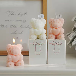 ของตกแต่งงานปาร์ตี้ที่บ้าน ของขวัญวันวาเลนไทน์ ดอกกุหลาบ ตุ๊กตาหมี เทียนหอมรูปหมี ตุ๊กตาหมีกุหลาบ 3 มิติ เทียนกุหลาบ - Product Image 3