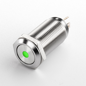Interruptor de Botón Pulsador Momentáneo de Acero Inoxidable de 12 mm, NO 2A, 12V 24V 36V, Impermeable IP65, Cabeza Plana de Metal - Product Image 5