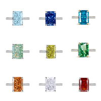 Cincin Pertunangan Pernikahan MEETMAY S925 Perak Sterling dengan Zirkon Potongan Crushed Ice |   Berlapis Emas 18K Tebal |   Klasik Mewah Berkualitas Tinggi
