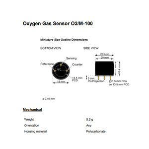 Sensor de Oxígeno Membrapor O2/M-100, Sensor Electroquímico Ambiental, Cumple con RoHS de Suiza - Product Image 4
