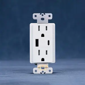 Wall Socket Manufacturer American Standard Duplex Receptacle Tamper Resistant Outlets With USB 5.0A Type-A&Type-C USB