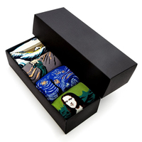 Boîte d'Emballage de Chaussettes en Coton, Cadeau de Noël, Boîtes à Chaussettes Personnalisées, Emballage en Papier Heureux Carton Drôle d'Affaires Pour Hommes, Femmes et Bébés