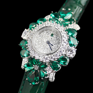 Reloj de Lujo para Mujer, Personalizado por Fábrica de Relojes de Joyería, con Diamantes, Cuarzo, Marca de Lujo, Moda, Plata S-925 con Incrustaciones de Cuero - Product Image 1