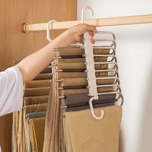 Foldable multi-layer trouser <b>hanger</b>/clothes rack, stainless steel, non-slip, multi-functional <b>storage</b> rack for trousers and - Product Image 4
