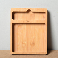 Plateau de rangement en bambou naturel écologique pour la cuisine Plateau de service en bois massif pour le stockage des aliments