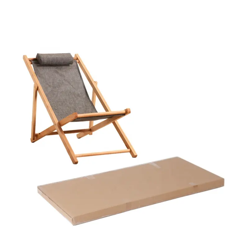 Chaise pliante en bois massif, fauteuil de plage, chaise de pêche