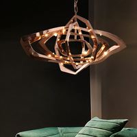 Lustre moderne d'intérieur en métal de luxe de décoration d'éclairage de pendentif d'hôtel d'or rose d'acier inoxydable dernier nouveau design de luxe