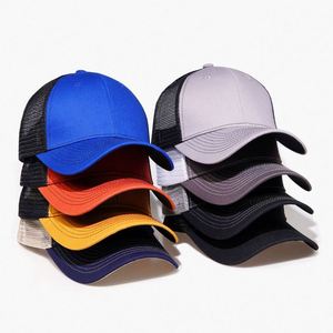 Gorra Deportiva de Malla de 6 Paneles al por Mayor, Gorra Trucker de Algodón con Logotipo Personalizado y Visera Curva, 12 Colores Disponibles, Estilo Deportivo - Product Image 1