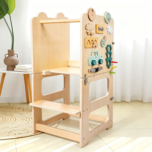 Tabouret de cuisine pliable Montessori pour tout-petits, chaise d'apprentissage pour bébé, tour d'apprentissage multifonction en bois pour enfants - Product Image 3
