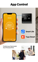 Termostato Inteligente para Calefacción Hidrónica Beok TS4-WIFI-WP 3A, Aplicación Tuya, Programación Semanal de 7 Días, Pantalla LCD