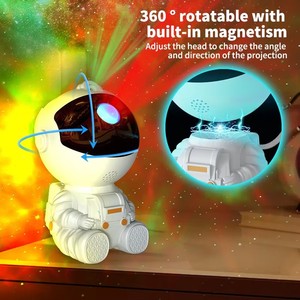Lámpara Proyector Espacial Moderna Blanca Lonvel, Luz Nocturna LED de Dibujos Animados de Astronauta para Dormitorio Infantil, Control Remoto, Funciona con Pilas, Residencial - Product Image 1