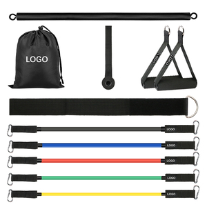 สายรัดแรงต้านและเชือกโยคะ ยางยืดออกกำลังกาย พร้อมบาร์ฝึกซ้อม 12 ชิ้น ชุดยางยืดออกกำลังกาย - Product Image 2