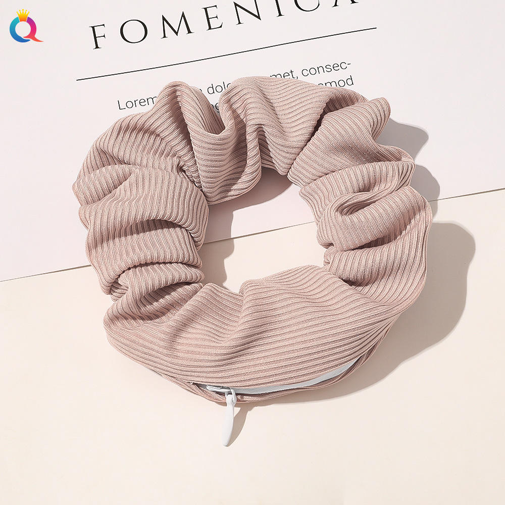 ผูกผมลายซิป-สีชมพู