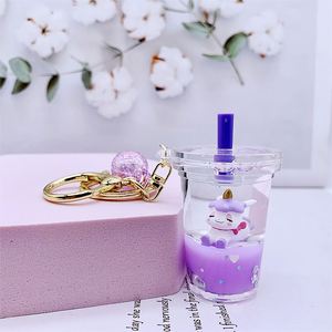 Creative Acrylic Liquid Keychain Unicorn Daisy <b>Floating</b> Keychain Charm Bag Pendant Kids Gift - Product Image 5