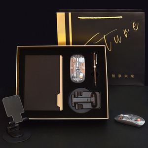 Customized Office for Business Clients Including Laptop Metal Signature Pen Wireless Mouse and Phone Holder Gift Set - Product Image 1