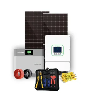 PYSUN新型完整的10kw 15kw 20kw 25kw太阳能电池板电源系统套件，用于家庭绿色能源系统