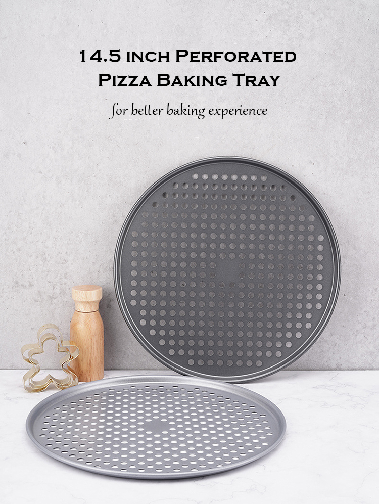 Leikar Niet-Stick Pizza Pan, Geperforeerde Pizza Tray Ronde Pizza Bakplaat Sterke Bakken Tool 32CM