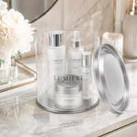 Tube d'emballage cylindrique en PVC transparent pour parfum et soins de la peau, emballage artisanal écologique avec gaufrage