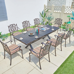 Coswall — <span class=keywords><strong>ensemble</strong></span> <span class=keywords><strong>de</strong></span> salle à manger pour 8 places, chaise à manger et <span class=keywords><strong>table</strong></span>, meubles <span class=keywords><strong>de</strong></span> <span class=keywords><strong>jardin</strong></span>, en aluminium moulé - Product Image 2