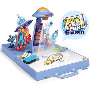 बच्चों 2025 ड्राइंग प्रोजेक्शन स्क्रू असेंबली प्लेहाउस प्लास्टिक टूलबॉक्स स्पेस थीम स्केच प्रोजेक्टर कला पेंटिंग खिलौने - Product Image 1