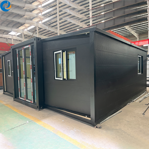 Maison préfabriquée compacte extensible de 20 pieds, maison miniature pliable, cabine modulaire en conteneur avec 2 chambres, cuisine et style moderne - Product Image 4