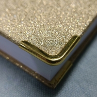 Diario de Cuero Sintético de Lujo con Logotipo Personalizado, Cuaderno A5 con Tapa Dura de Textura Esponjosa y Esquinas Metálicas