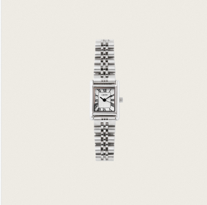 Montre-bracelet en métal carré argenté GBHW, montre à quartz élégante et luxueuse, montre analogique décontractée pour les affaires avec bracelet en acier inoxydable - Product Image 1