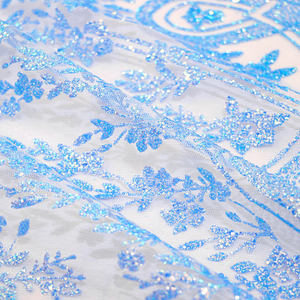 Tessuto fluorescente Glitter multicolore 100% poliestere tessuto ricamato maglia per abito da sera - Product Image 3