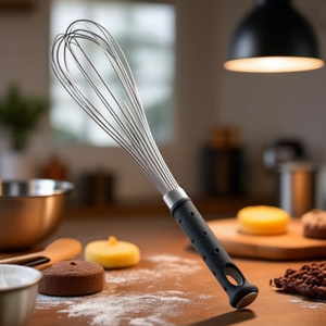 Frusta in acciaio inossidabile da 12 pollici con manico antiscivolo, utensile da cucina per impastare e cucinare - Product Image 3