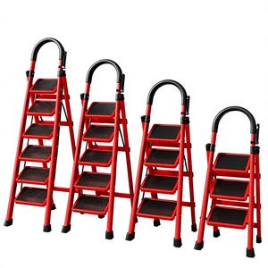 Échelle pliante en fer pour usage domestique, intérieur/extérieur, multifonctionnelle, design en A, capacité de charge de 150 kg, épaissie, sûre et portable - Product Image 1