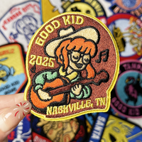 Logo tissé brodé personnalisé patchs de broderie de dessin animé fer sur patch support pour vêtements chapeau