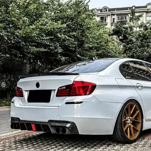 Rear Bumper <b>Diffuser</b> for F18 5 Series M-Sport 2011-2016 Refit M5 Style Dual Out with <b>LED</b> Spoiler Guard Lip Kits - Product Image 3