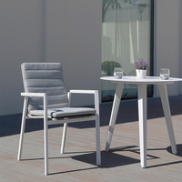 Table de salle à manger ronde OSMEN Blinca, plateau en aluminium, table de restaurant, mobilier d'extérieur