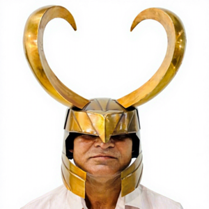 Armure médiévale casque de super-héros cornes détachables film Ragnarok casque nordique Cosplay Antique laiton poli Halloween Costume - Product Image 1