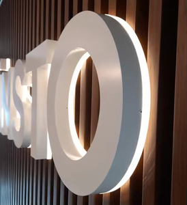 Luxury Brushed Gold Stainless Steel Backlit LED Letters for Boutique Storefront and High End Restaurant Reception Wall Sign - Product Image 4