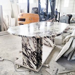 Tavolo da Pranzo di Lusso in Marmo Calacatta Viola Italiano, Design Unico in Pietra Naturale SH STONE - Product Image 6