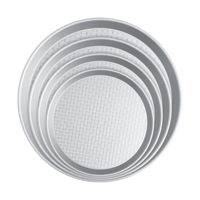Plateau rond de service de 14 ", transparent, en plastique, antidérapant, de haute qualité, vente en gros