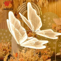 Lumières LED papillon en gros, article de fête, lumière chaude et froide, ailes de papillon lumineuses, support pour mariage, anniversaire