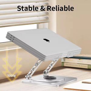 Support portable réglable pour ordinateur portable, support pliable en métal pour ordinateur portable, ventilé et refroidissant, pour les utilisateurs d'ordinateurs portables - Product Image 2